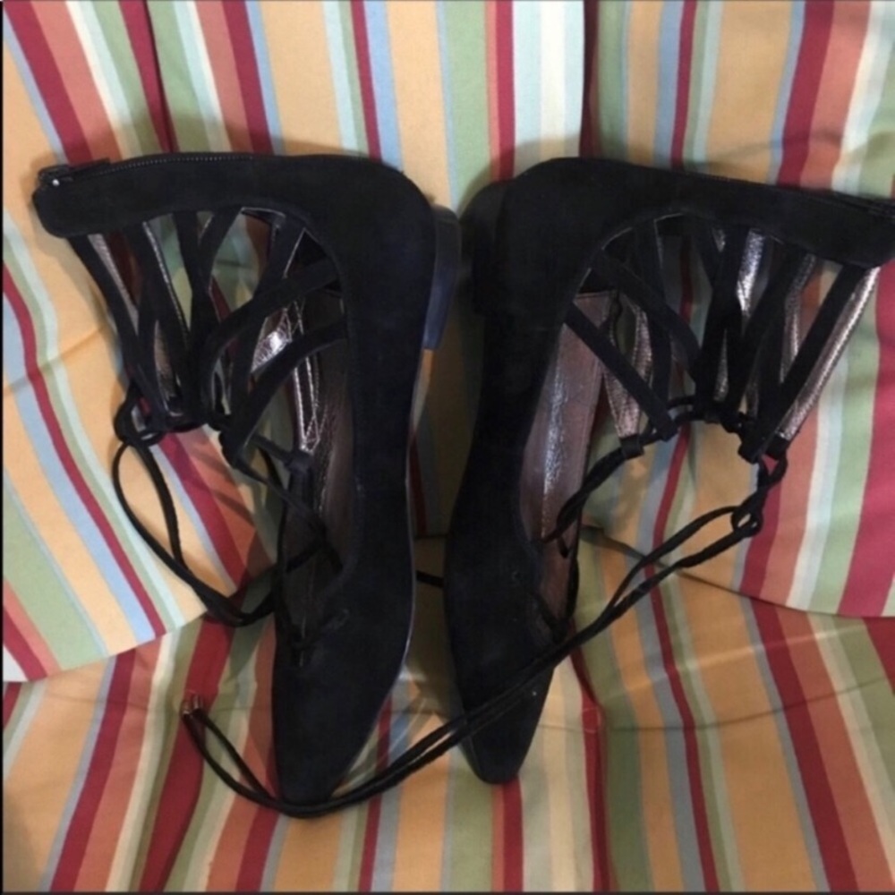 Jeffery Campbell laced suede flats